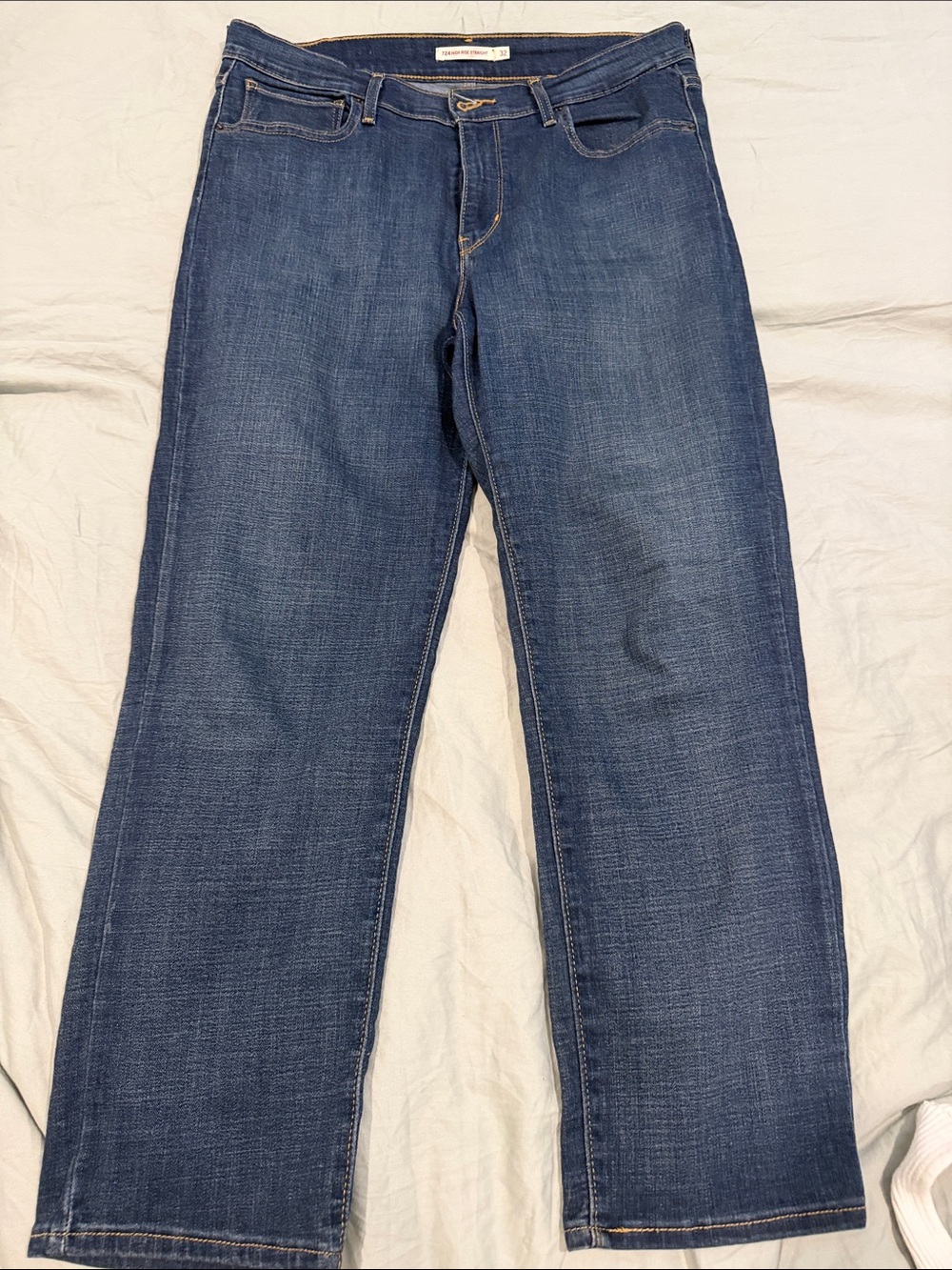 Straight-Leg Men's Jeans in Indigo Blue by